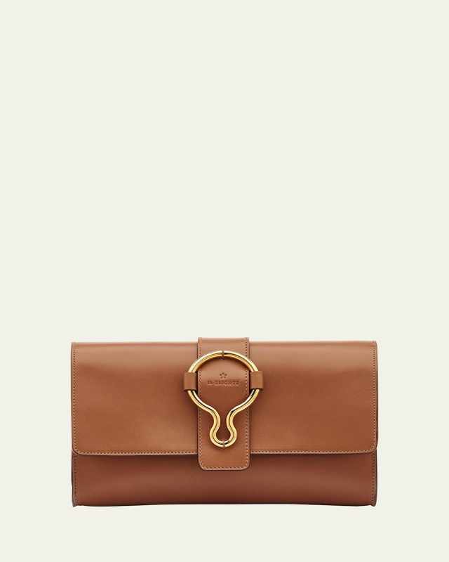 Consuelo Flap Leather Clutch Bag